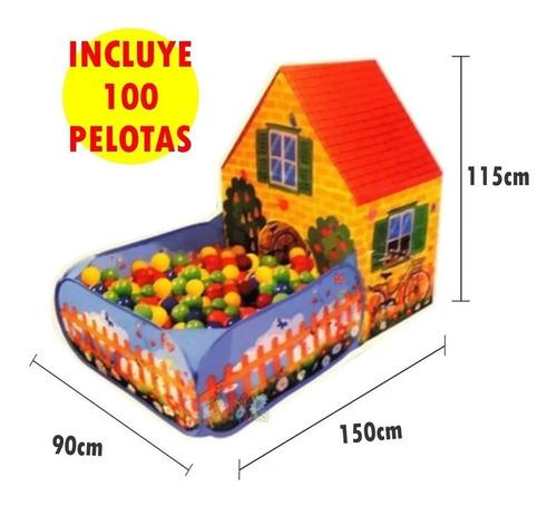Pelotero Casita Infantil Modelo Granja 100 Pelotas Bebes 4