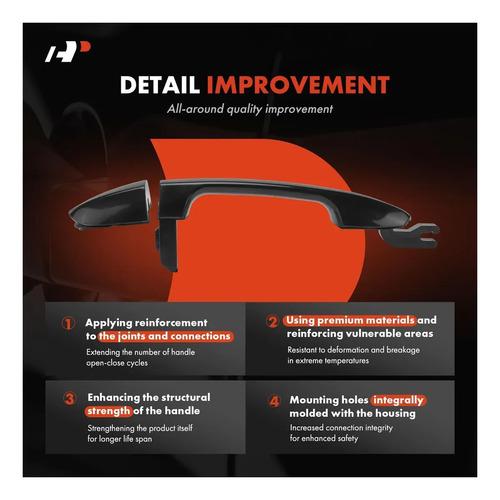 Manijas Puerta Kia Spectra 2004-2009 Kit 4 Piezas Negro Negro Delantera/trasera 3