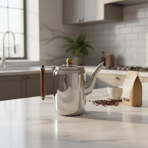 Cafetera Acero Inoxidable Pico Largo Clásica 600ml Plateado