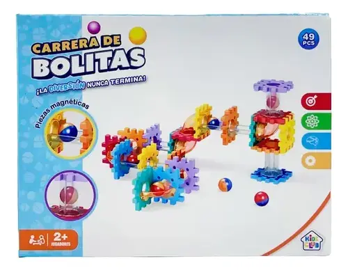 Laberinto De Construcción Carrera De Bolitas Magnético 49 Pz 49 Kids Club