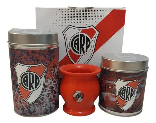 Set Matero River Plate Mate + Yerbera + Azucarera Regalo Set Blanco