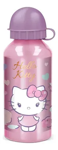 Botella De Aluminio Hello Kitty 400 Ml Agua Bebidas Verano Rosa 3