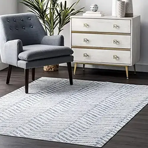 Nuloom Rosanne Alfombra Decorativa Geométrica Lavable A Máqu
