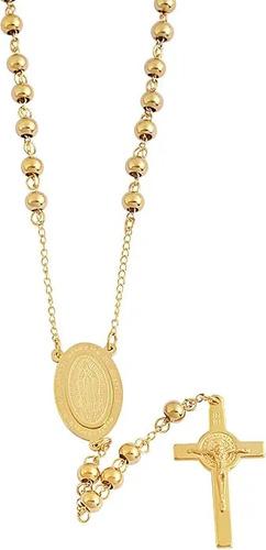 Collar Rosario My Daily Styles Acero Inoxidable Guadalupe Dorado