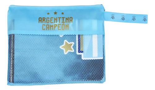 Toallon Secado Rapido Argentina Campeón 3 Estrella + Estuche 3