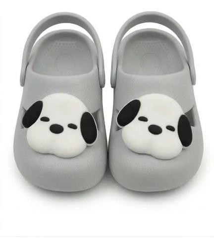 Sandalias De Verano De Goma Para Niños De Perrito Gris Sandalias De Verano De Goma Para Niños Perrito 18-19
