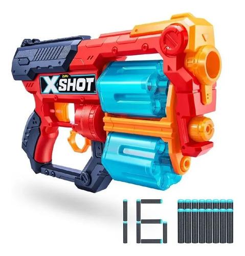 Pistola Lanza Dardos X-shot Excel Xcess 20m Doble Cañón Rojo/azul 3