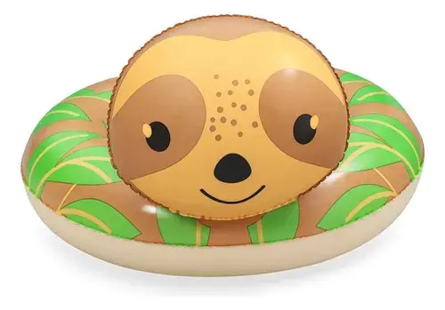 Salvavidas Infantil Inflable Diseño De Animalitos Color Marrón 5