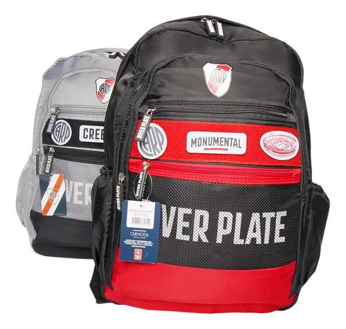 Combo Set Mochila Reforzada + Cartuchera Escolar River Plate 5