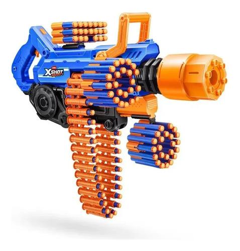 Pistola Ametralladora Motorizada Tira Humo Gigante X-shot Azul 8