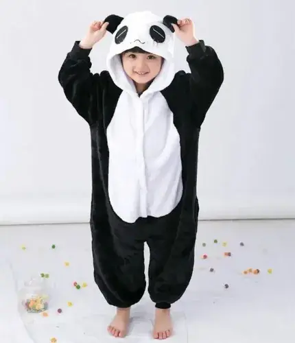 Pijama Enterizo Infantil Ultra Soft Super Abrigado Oso Panda 5