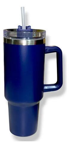 Vaso Térmico Racing Club Con Manija Y Tapa 1.2 L Licencia Of Azul Racing 3
