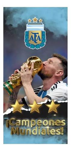 Toallon Secado Rapido Argentina Campeón 3 Estrella + Estuche 5