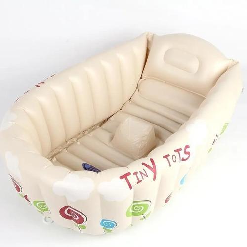 Pileta Para Bebe Bañera Inflable Plegable 2 En 1 Verano Sol Blanco Bañera 3