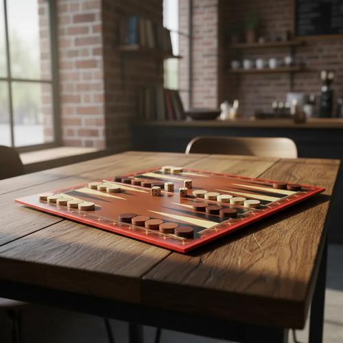 Juego Backgammon Bisonte Tablero 34x34 Fichas De Madera 11
