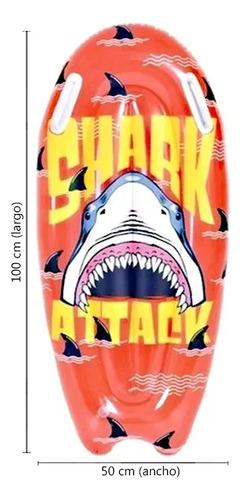 Tabla Barrenadora Inflable Tiburon Shark Pileta Niño Verano 11