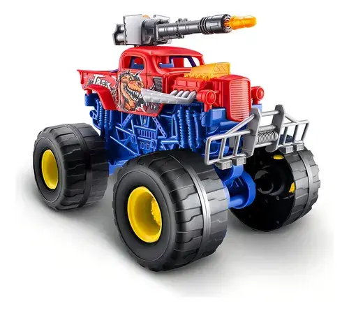 Zuru Metal Machines Monster Truck Wars Vehículo Luz Y Sonido Rex Azul 2
