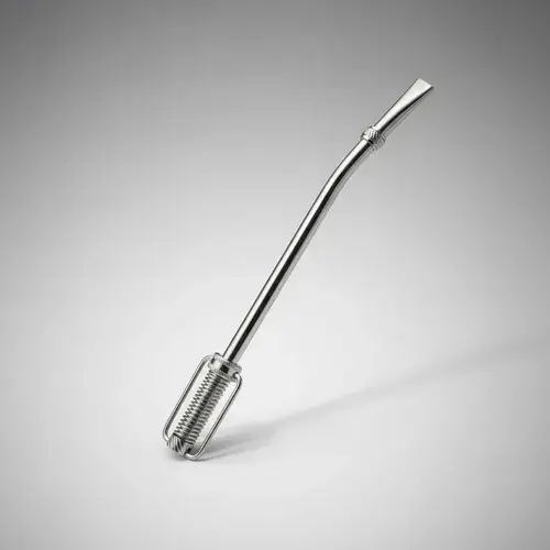 Bombilla Mate Acero Inoxidable Resorte Desmontable 16cm Plateado