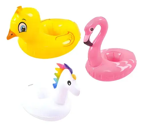 Pack X5 Posa Vaso Para Pileta Bebida Unicornio Pato Flamenco Multicolor