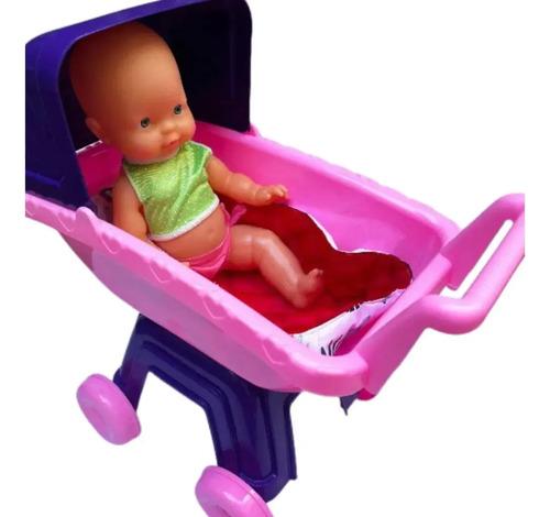Bebe Con Cochesito Carrito D Paseo Juguete Bebote Nena Antex 4