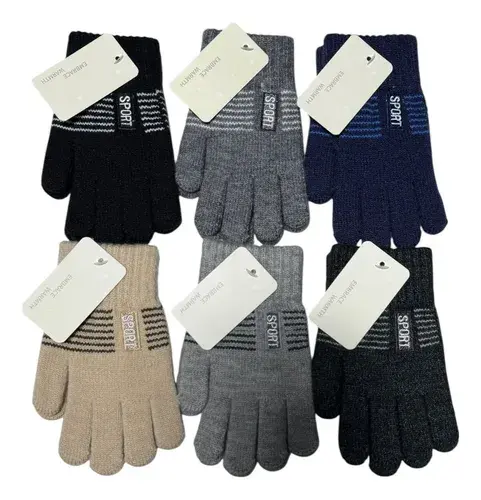 Guantes Infantiles Largos Para Niños Invierno Abrigado Rayas 15