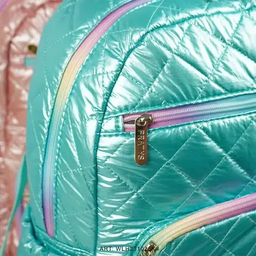 Mochila Carrito Escolar Nena Brillante Primaria Impermable Rossa Metalizado Metalizado 9