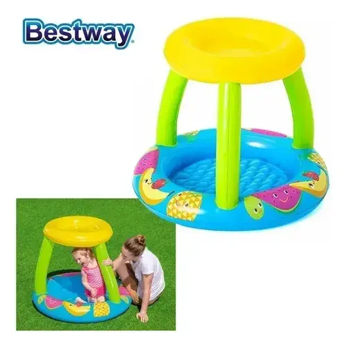 Combo Pileta Pelotero Bebe Frutas Con Techo + 100 Pelotas Multicolor 6