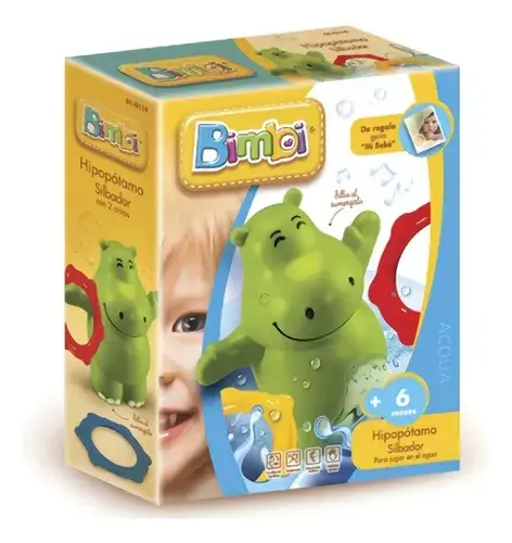 Hipopótamo Silbador Juguete Para El Agua Bebe Bimbi 01-0114 Multicolor 3