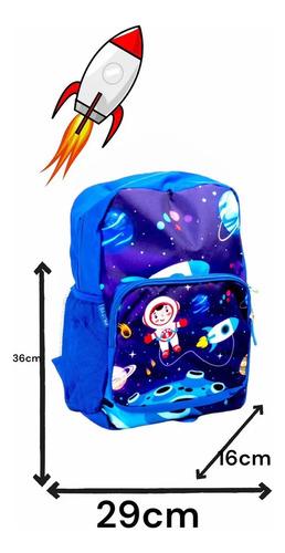 Mochila Infantil Escolar Astronauta En Espacio + Cartuchera 5