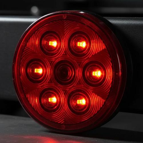 Luz Led Trasera Parada Giro Camión Remolque 4 Pulgadas Roja Rojo 2