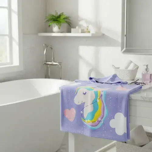 Poncho Toallon Microfibra Infantil Estampado Seca Rapido 3