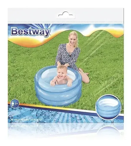 Pileta Inflable Redonda Bestway 51033 De 70cm X 30cm 43l Azul Bolsa 9