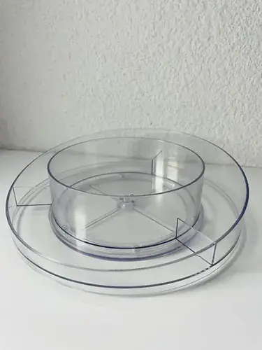 Organizador De Maquillaje Acrílico Transparente Y Giratorio Transparente 3
