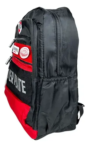 Mochila De River Plate Estampas Calidad ! Color Negro Y Rojo Diseño De La Tela Estampas Negro/rojo 5