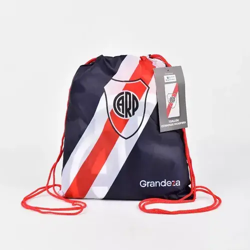 Toallon Playero Microfibra Seca Rapido River Plate + Mochila 15