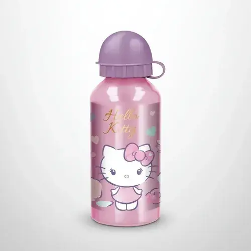Botella De Aluminio Hello Kitty 400 Ml Agua Bebidas Verano Rosa 5