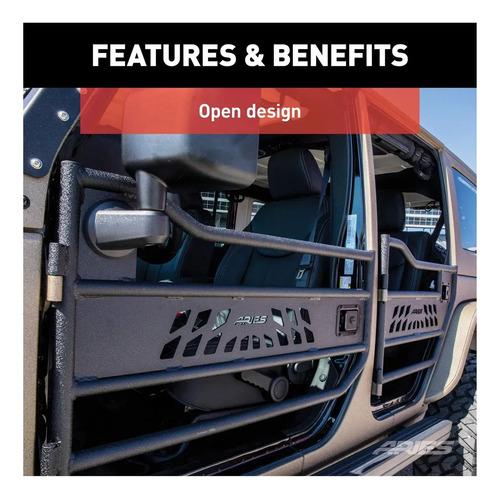 Puertas Traseras Jeep Wrangler Jk Aries 25009 Tubo Aluminio Trasera Izquierda Y Derecha Negro 9
