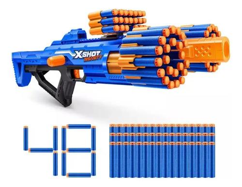 Ametralladora Pistola Lanza Dardos Gigante Premium Berzerko Azul Y Naranja 6