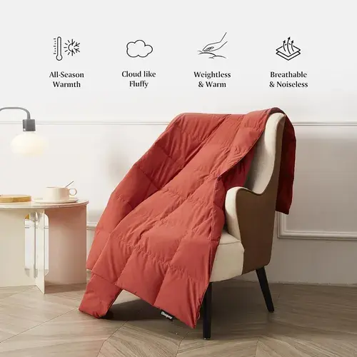 Manta Beautyrest Plumón 152x178 Empacable Suave Roja Abrigo Rojo 2