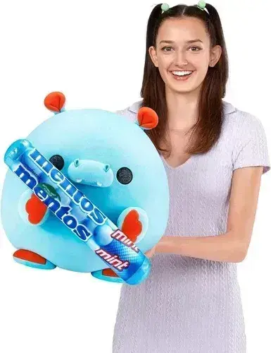 Peluche Zuru Snackles Animales Con Golosina O Snack De 35cm Hipopotamo Con Mentos 4