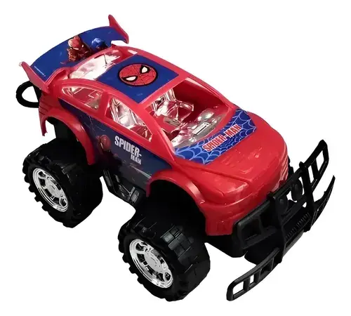 Auto Camioneta A Friccion Marvel Spiderman Hombre Araña Caja Spiderman Azul Y Rojo 3
