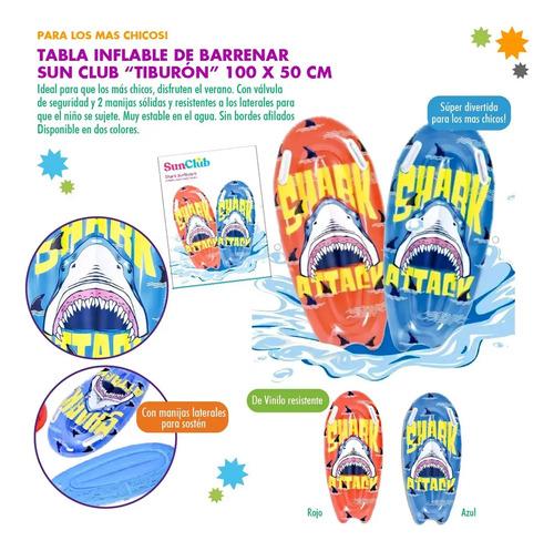 Tabla Barrenadora Inflable Tiburon Shark Pileta Niño Verano 8