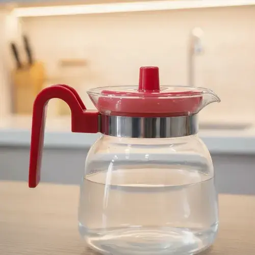 Jarra Cafetera Vidrio Con Filtro Y Tapa Roja 700ml Rojo 3