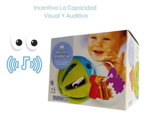 Set Primera Infancia Pelota Con Cascabel + Llaves Mordillo Multicolor Sonajero Y Llaves 2