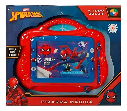 Pizarra Magica A Color Spiderman Marvel Hombre Araña Dibujar Azul Y Rojo