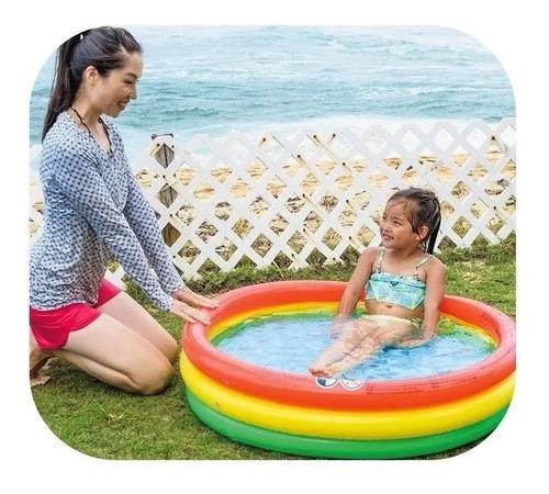 Pileta Inflable Infantil Bebes Niños Colorida Piso Inflable Rojo Amraillo Verde 4