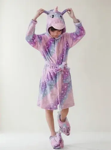 Bata Pijama Niños Infantil Microfibra Unicornios Dinosaurios 7
