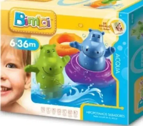 Bimbi 2 Hipopótamos Silbadores Para Bebes Jugar En El Agua  Multicolor 4