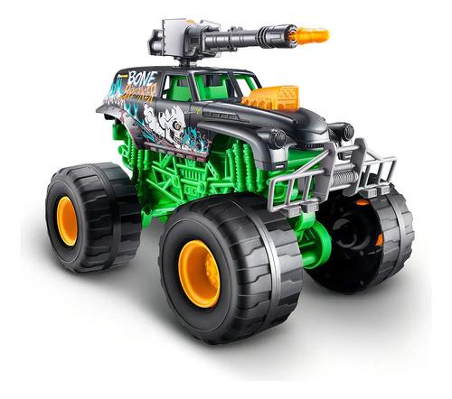 Zuru Metal Machines Monster Truck Wars Vehículo Luz Y Sonido Color Verde Personaje Bone 2