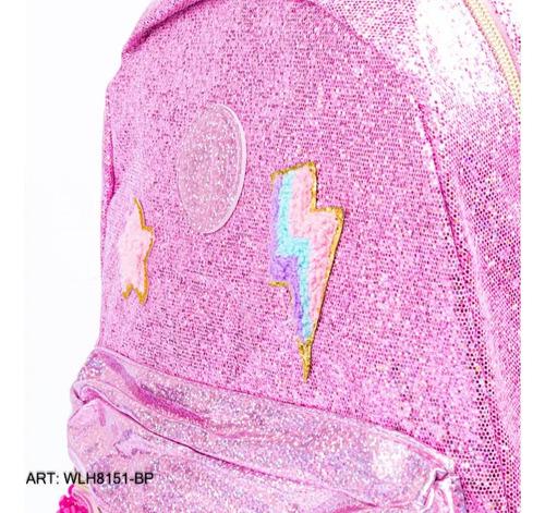 Super Combo Mochila + Cartuchera Glitter Brilla Nena Escolar 7